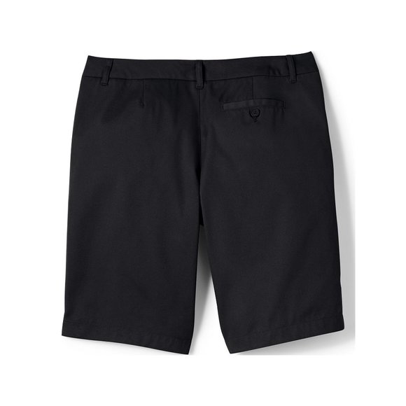 NWT LANDS' END UNIFORM WOMEN'S PLAIN FRONT CHINO SHORTS BLACK 4T, 14T (TALL) - Picture 3 of 9